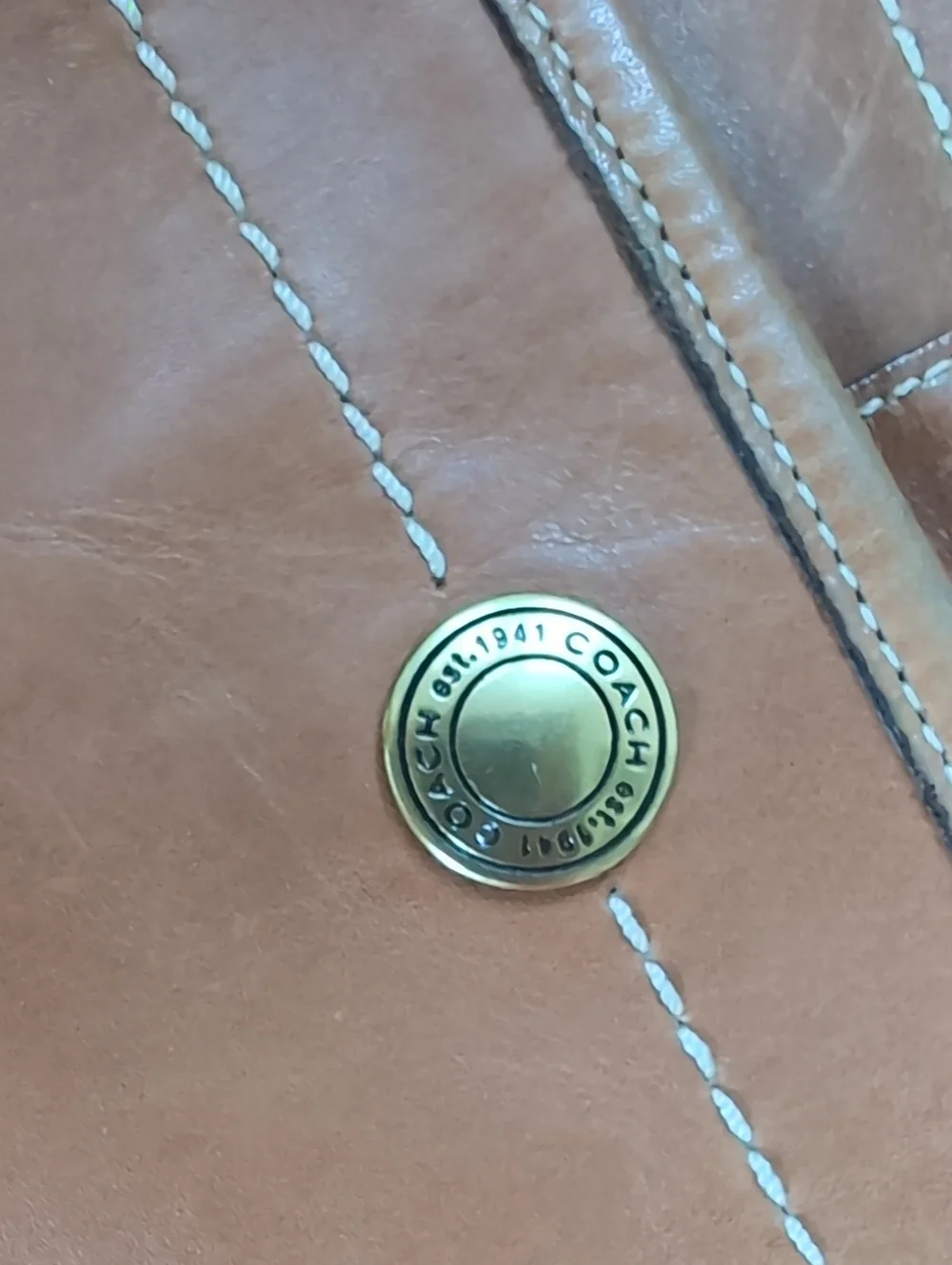Coach Caramel Leather Shoulder Bag - Picture 5 of 13